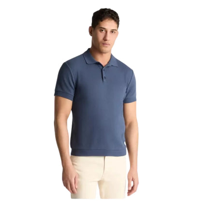 Buy Remus Uomo Textured Polo - Navy | Short-Sleeved Polo Shirtss at Woven Durham