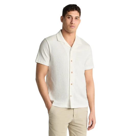 Buy Remus Uomo Textured Short Sleeve Shirt - White | Short-Sleeved Shirtss at Woven Durham