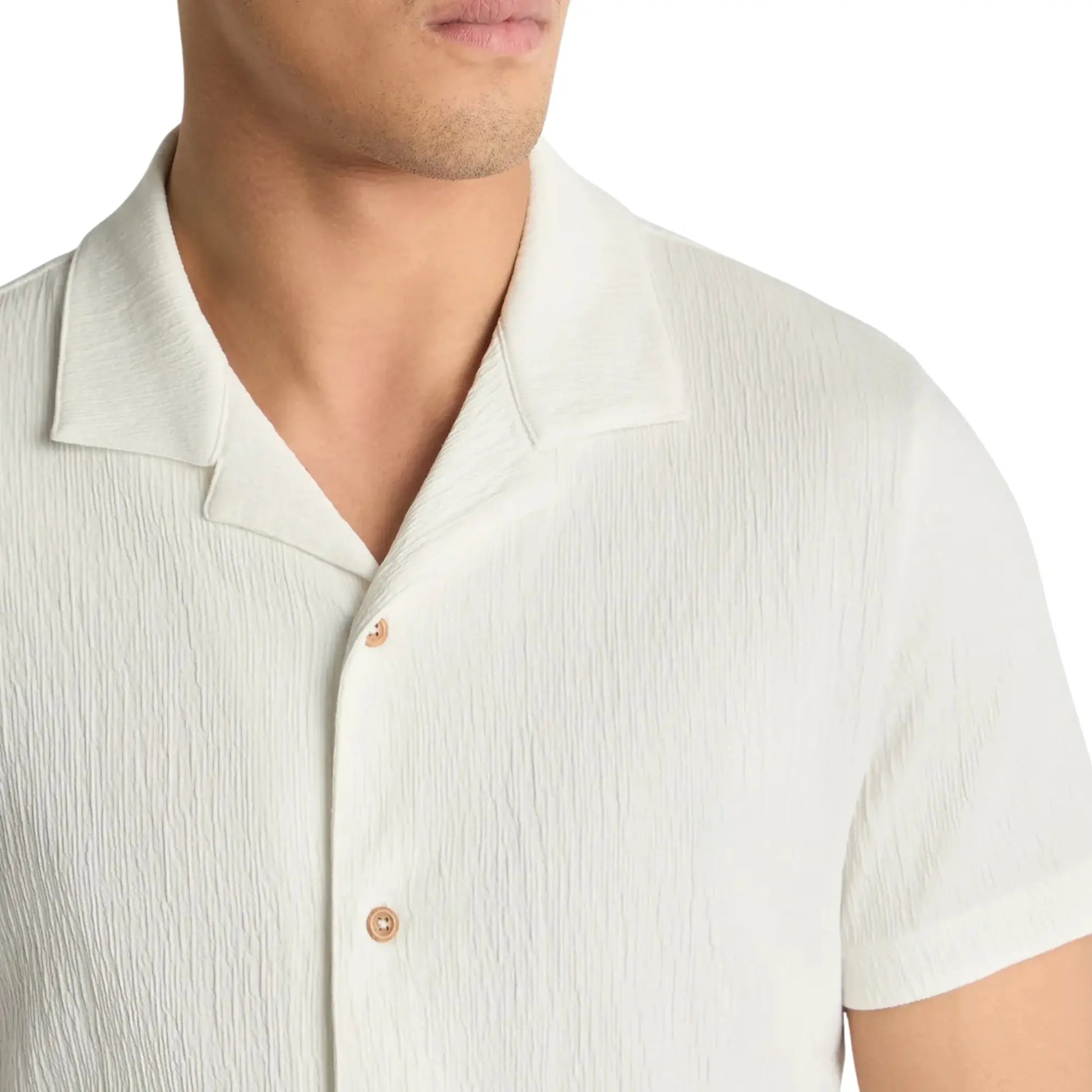 Buy Remus Uomo Textured Short Sleeve Shirt - White | Short-Sleeved Shirtss at Woven Durham