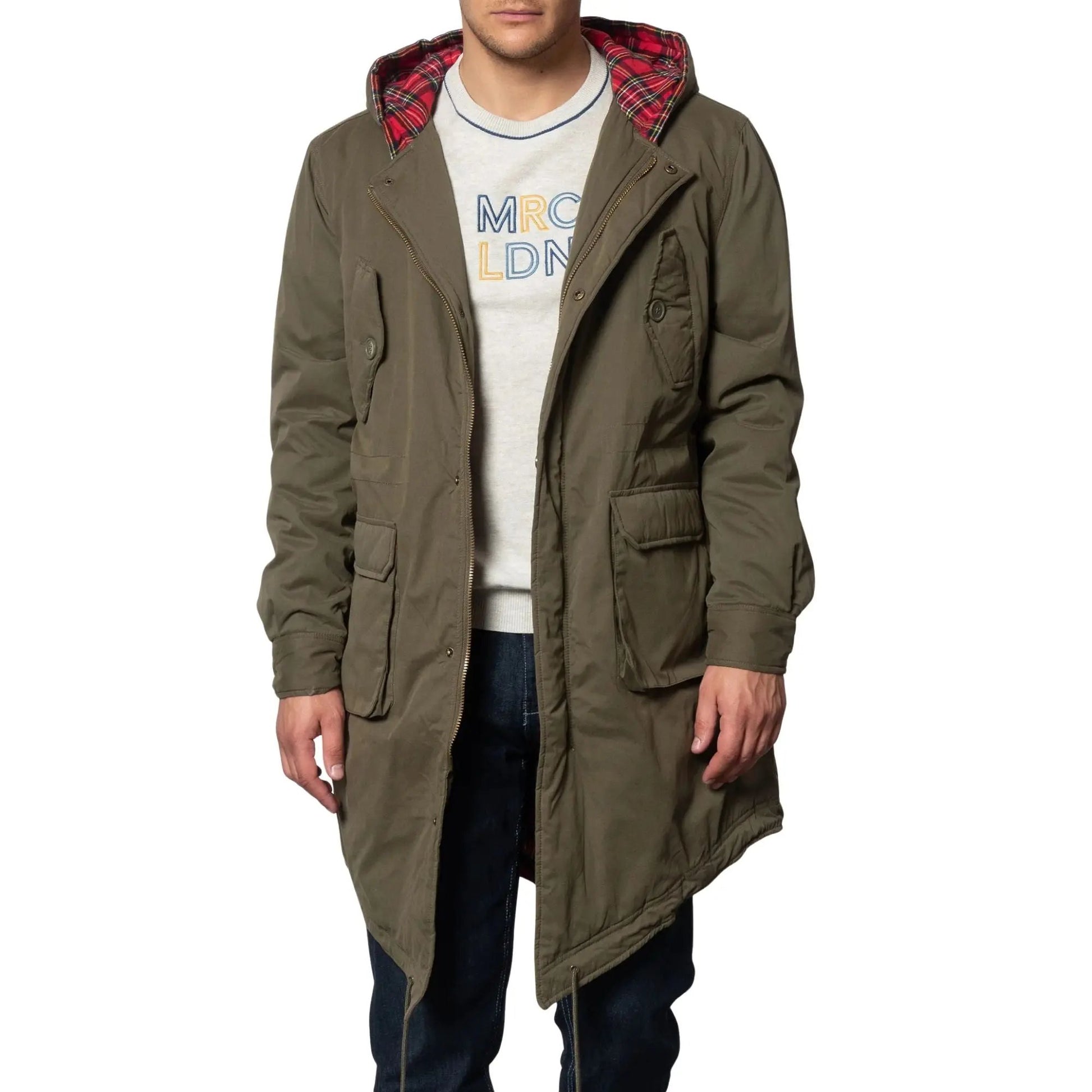 Buy Merc London Tobias Fishtail Parka - Combat Green | Coatss at Woven Durham