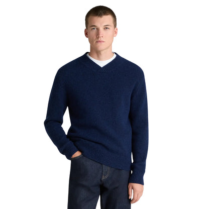 Buy Remus Uomo V-Neck Blue Sweater | Crew-Neck Jumperss at Woven Durham