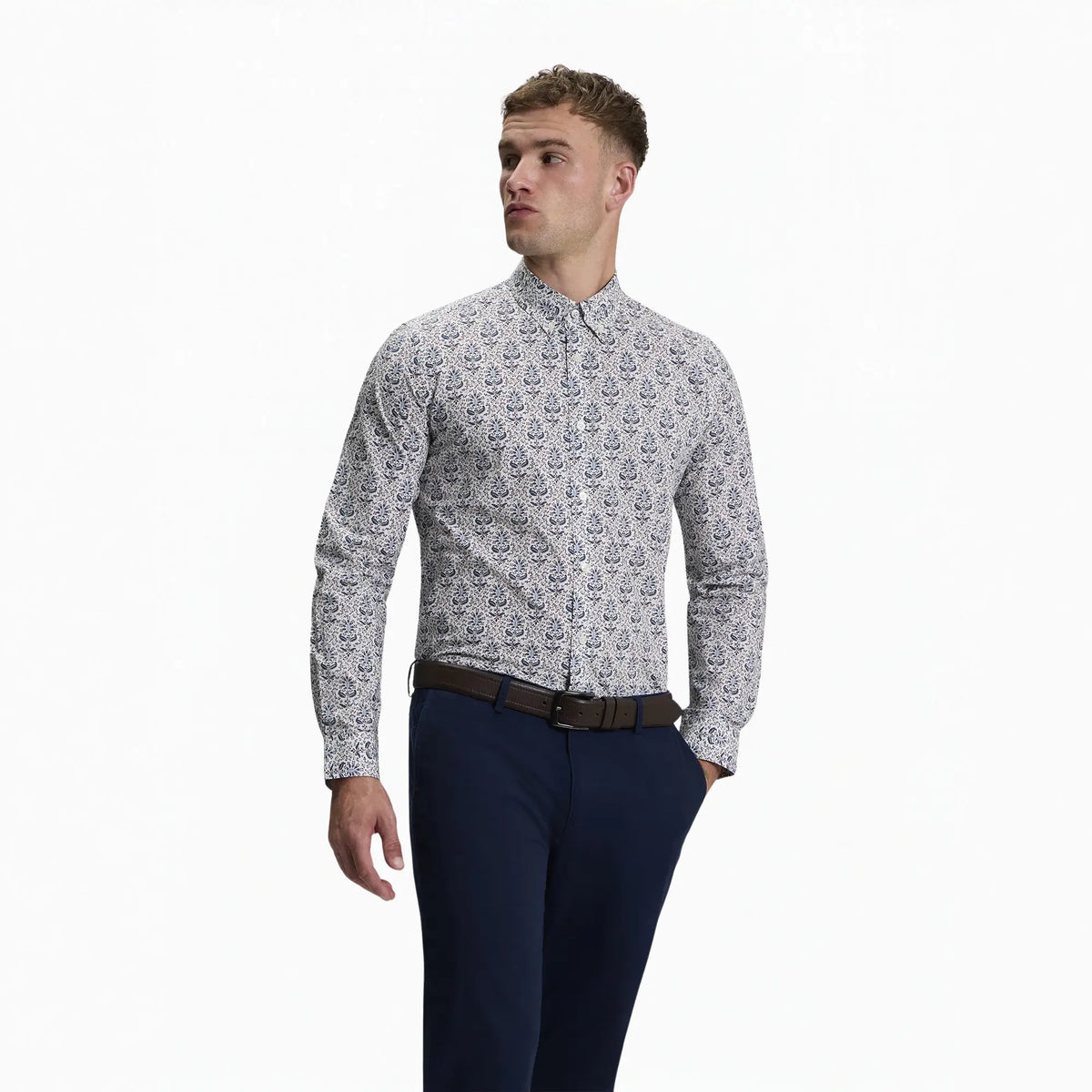 Buy Ben Sherman White Floral Print Long Sleeve Shirt | Long-Sleeved Shirtss at Woven Durham
