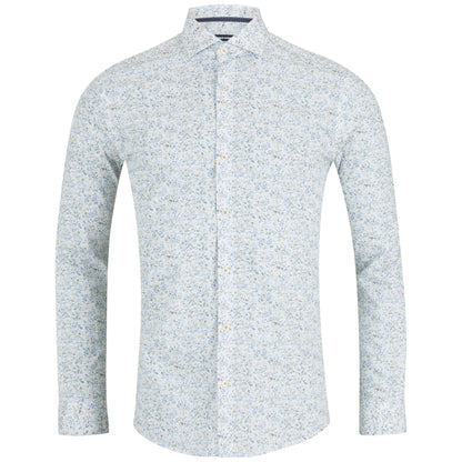 Buy Remus Uomo Frank Floral Print Long Sleeve Shirt - Green/White | Long-Sleeved Shirtss at Woven Durham