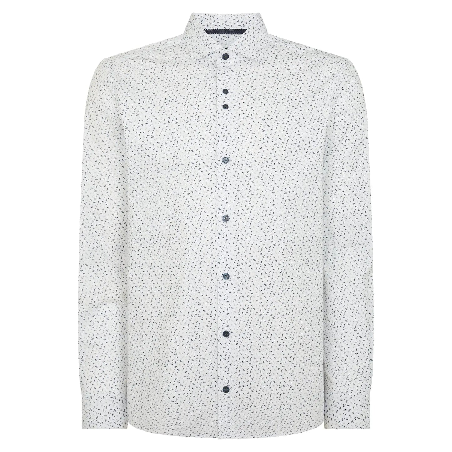 Buy Remus Uomo Frank Leaf Print Long Sleeve Shirt - Navy/White | Long-Sleeved Shirtss at Woven Durham