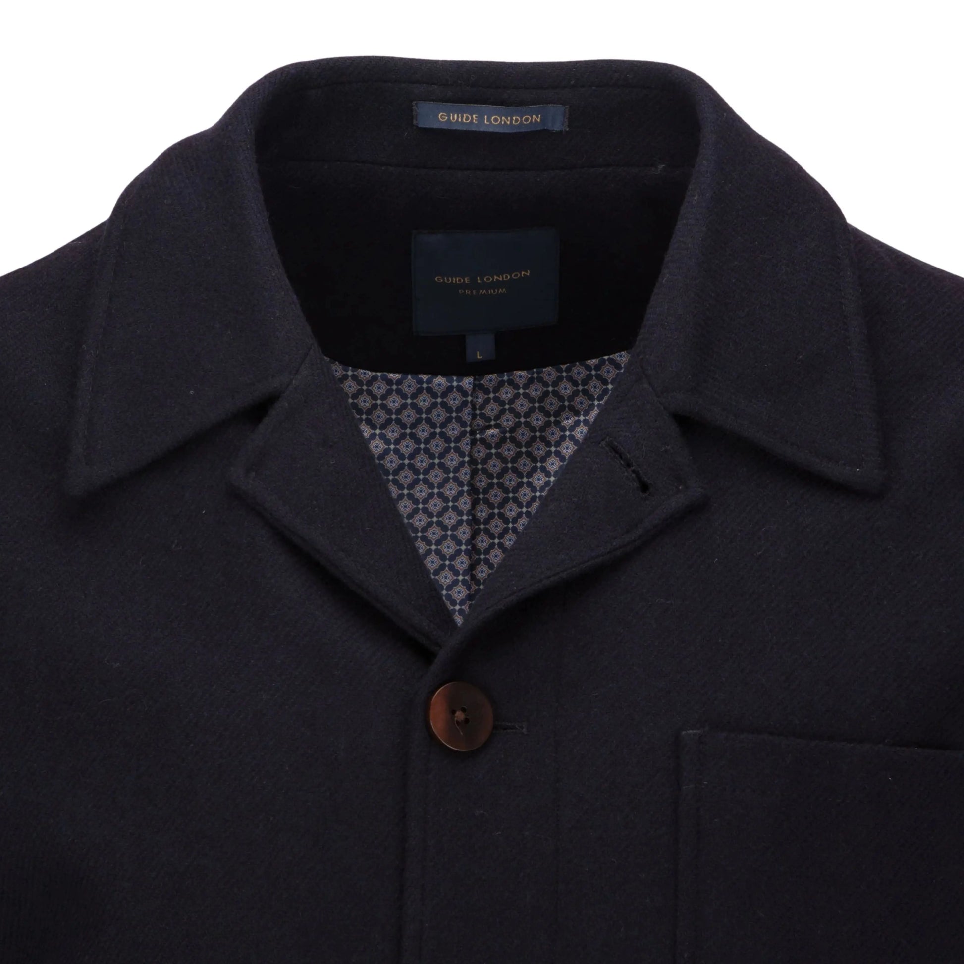 Buy Guide London Wool Overshirt Jacket - Navy | Overshirtss at Woven Durham