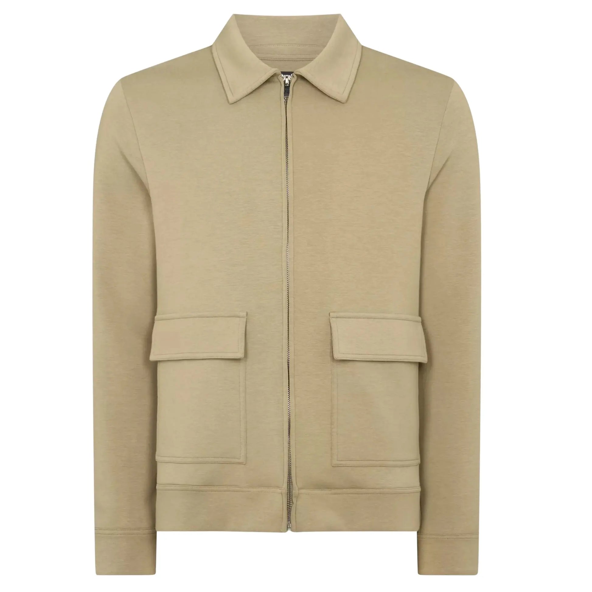 Buy Remus Uomo Zip-Thru Sweater - Beige | Crew-Neck Jumperss at Woven Durham