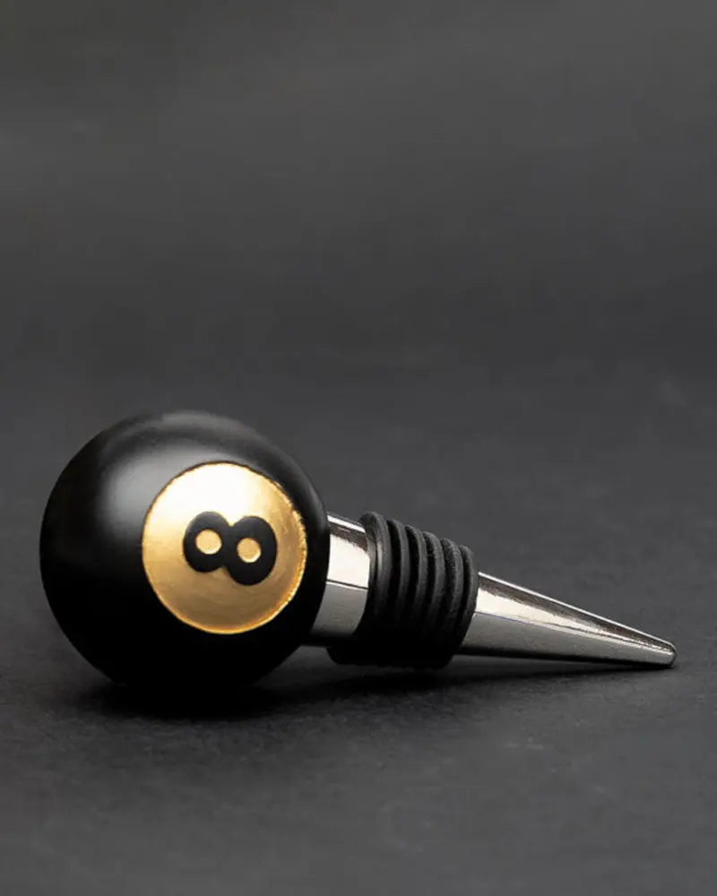 Iron & Glory 8 Ball Bottle Stop - Black / Gold From Woven Durham