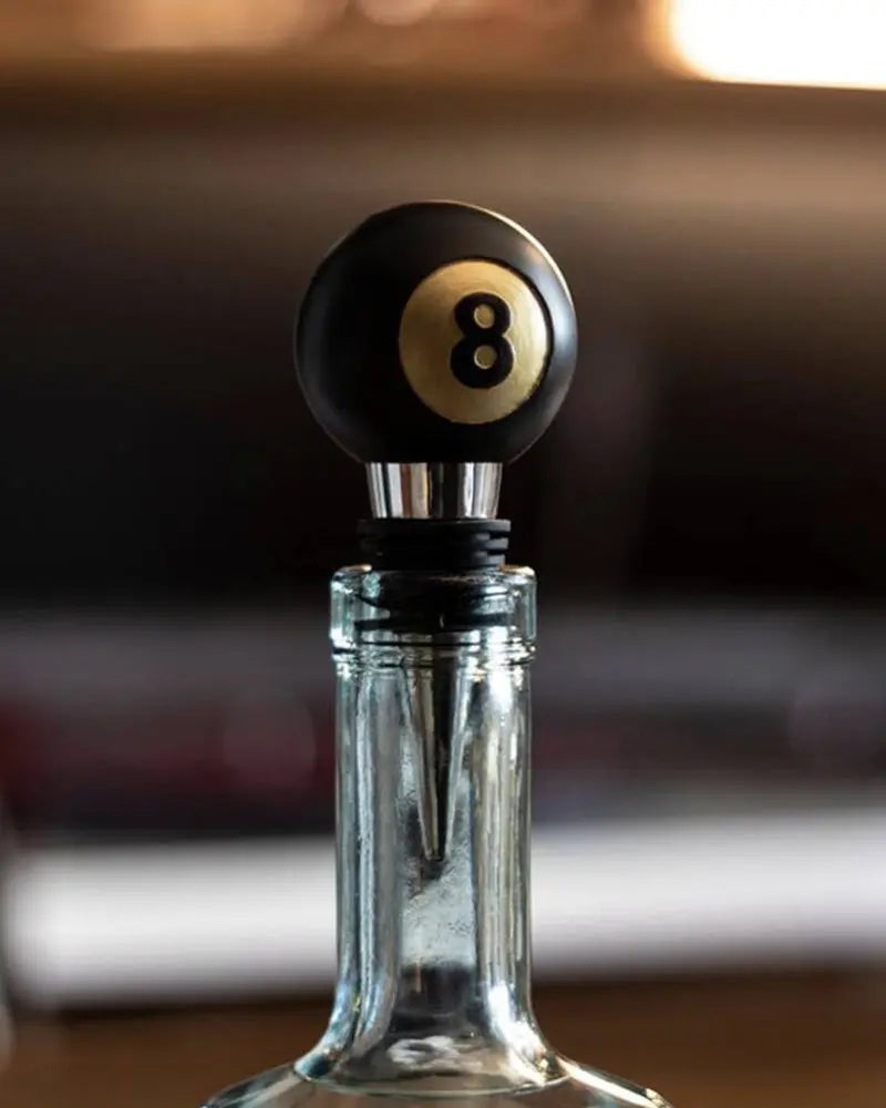 Iron & Glory 8 Ball Bottle Stop - Black / Gold From Woven Durham