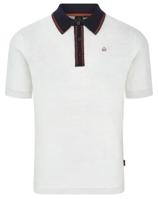 Buy Merc London Ansty Knitted Polo - Vanilla | Short-Sleeved Polo Shirtss at Woven Durham
