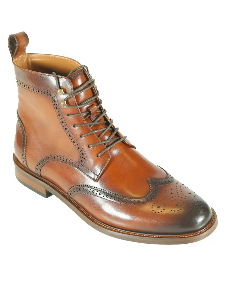 Buy Azor Belgrave Lace Up Brogue Boots - Chestnut Brown. | Lace-Up Bootss at Woven Durham