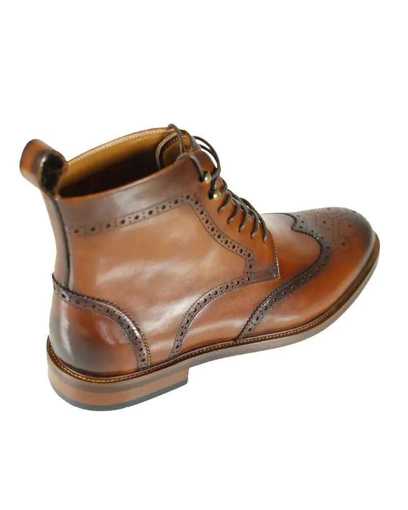 Buy Azor Belgrave Lace Up Brogue Boots - Chestnut Brown. | Lace-Up Bootss at Woven Durham