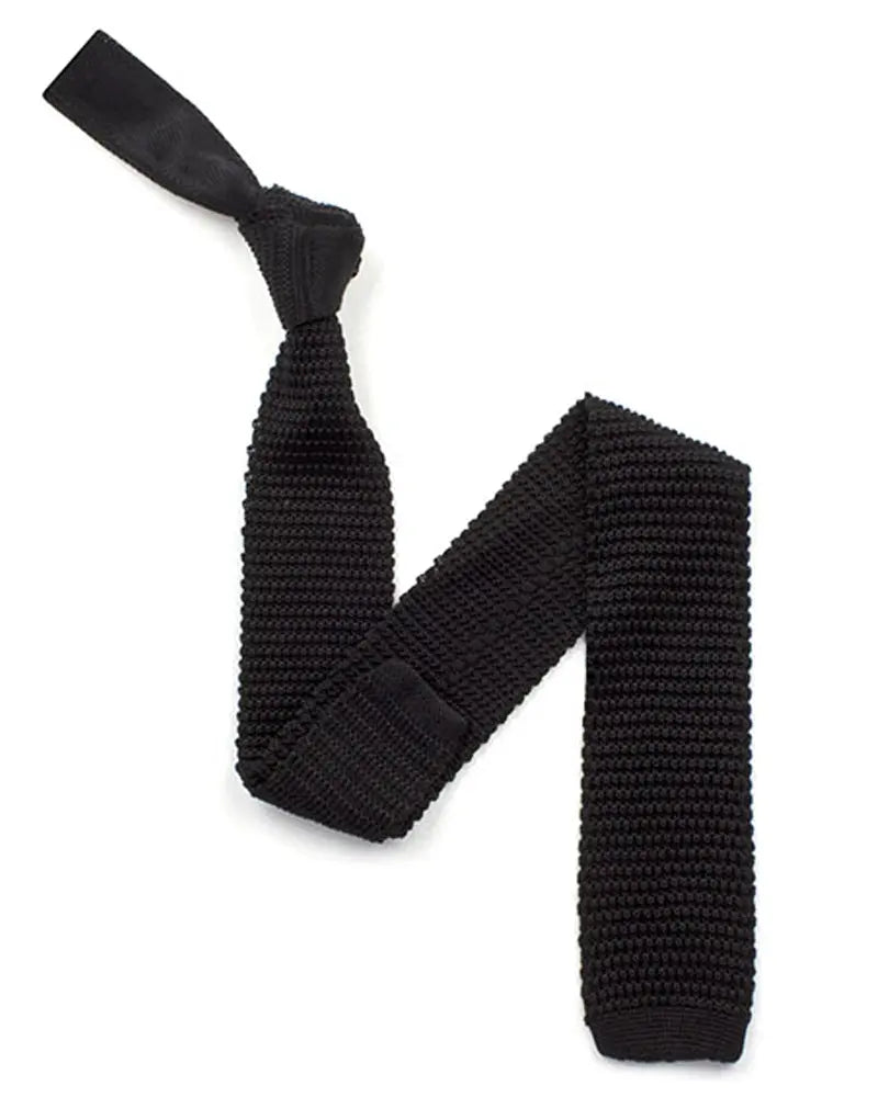 Buy Knightsbridge Neckwear Black Knitted Silk Tie | Knitted Tiess at Woven Durham