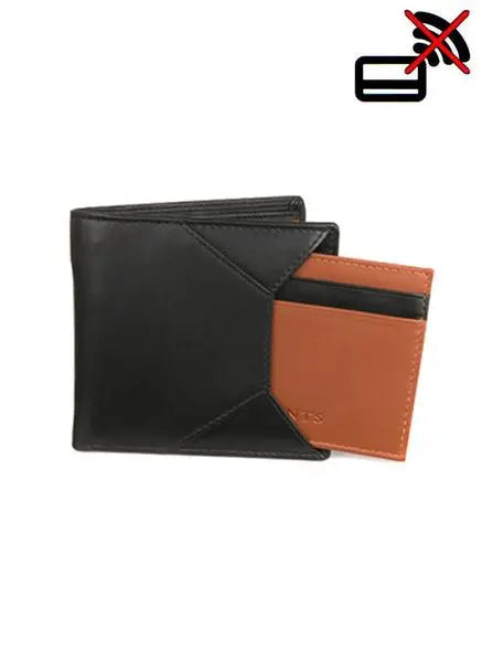 Black & Tan Hybrid Leather Wallet Dents