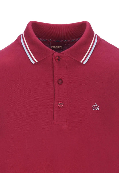 Merc London Card Polo Shirt - Claret Red From Woven Durham