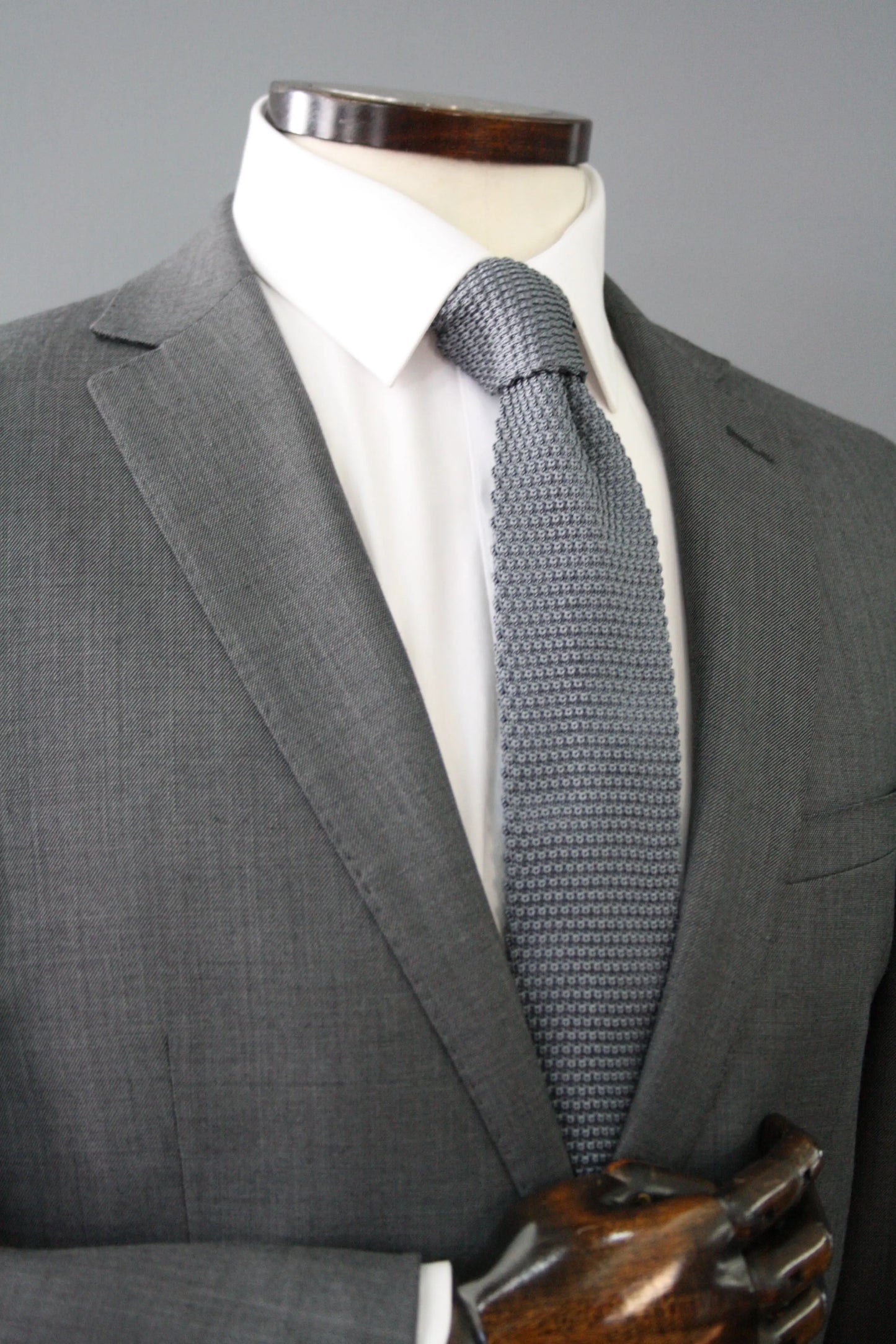 Charcoal Grey Knitted Silk Tie Knightsbridge Neckwear