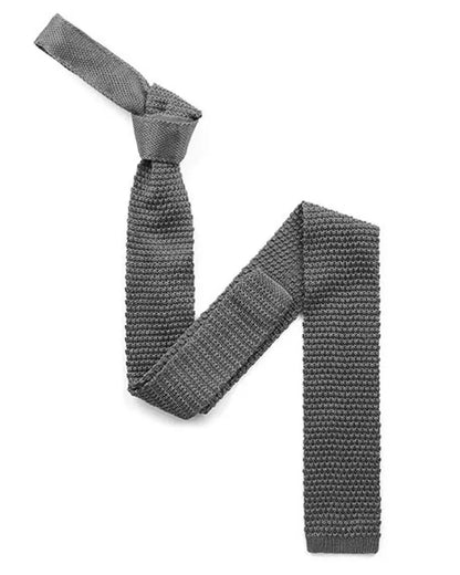 Buy Knightsbridge Neckwear Charcoal Grey Knitted Silk Tie | Knitted Tiess at Woven Durham