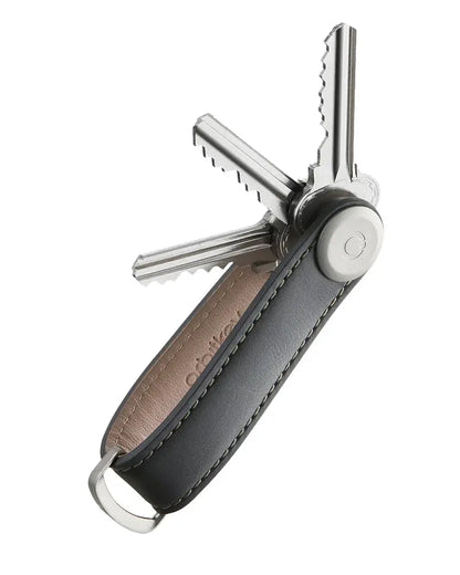 Buy Orbitkey Charcoal Leather With Grey Stitching Key Organiser | Keyringss at Woven Durham