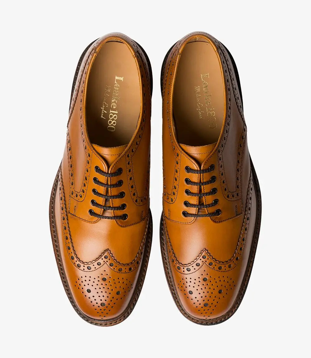 Loake Chester Tan Brogue Shoes From Woven Durham