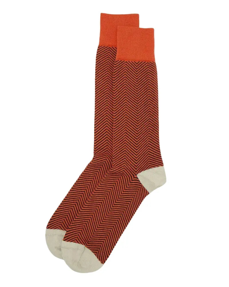 Buy Peper Harow Chevron Design Cotton Socks - Orange | Sockss at Woven Durham
