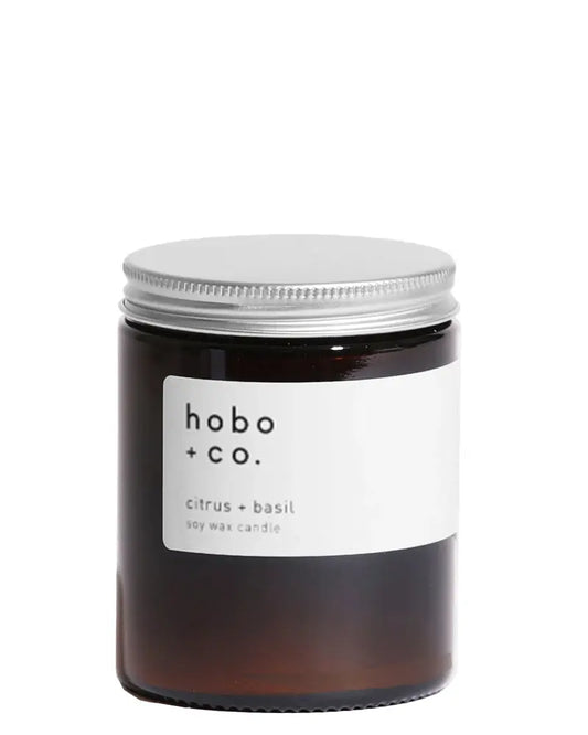 Buy Hobo + Co Citrus & Basil Soy Wax Candle Glass Jar | Candless at Woven Durham