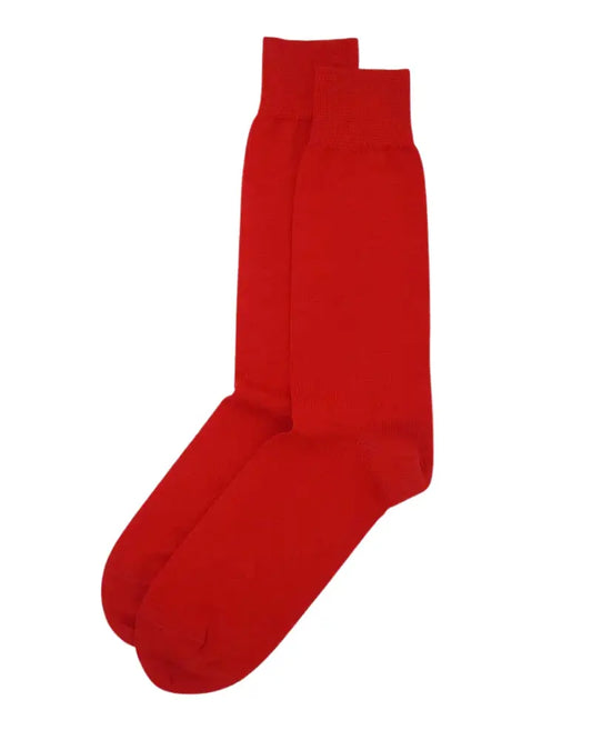 Buy Peper Harow Classic Plain Cotton Socks - Red | Sockss at Woven Durham