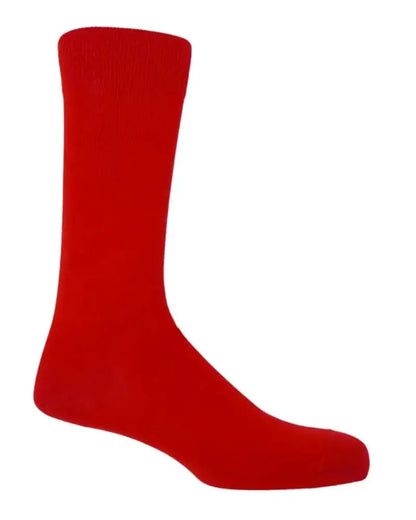 Buy Peper Harow Classic Plain Cotton Socks - Red | Sockss at Woven Durham