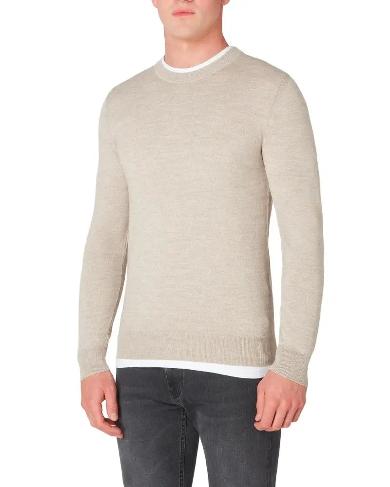 Buy Remus Uomo Crew Neck Jumper - Oatmeal | Crew-Neck Jumperss at Woven Durham