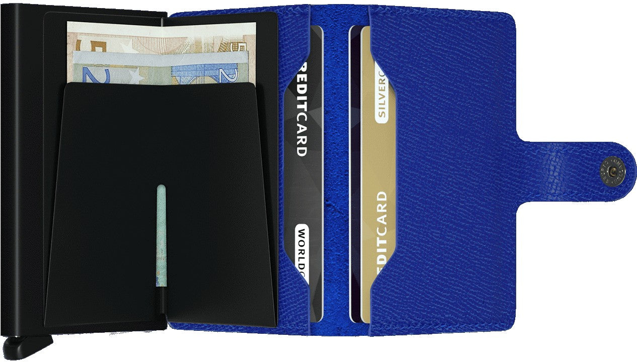 Crisple Blue Leather Mini Wallet Secrid