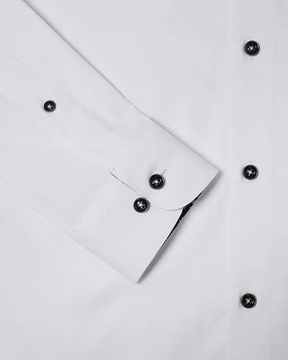 Remus Uomo Cut-away Collar Stretch Shirt - White From Woven Durham