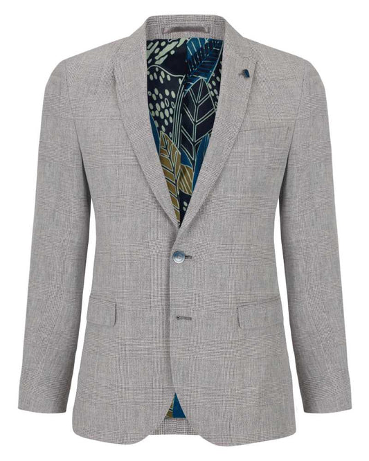 Buy Remus Uomo Deano Prince of Wales Check Blazer - Light Grey | Suit Jacketss at Woven Durham