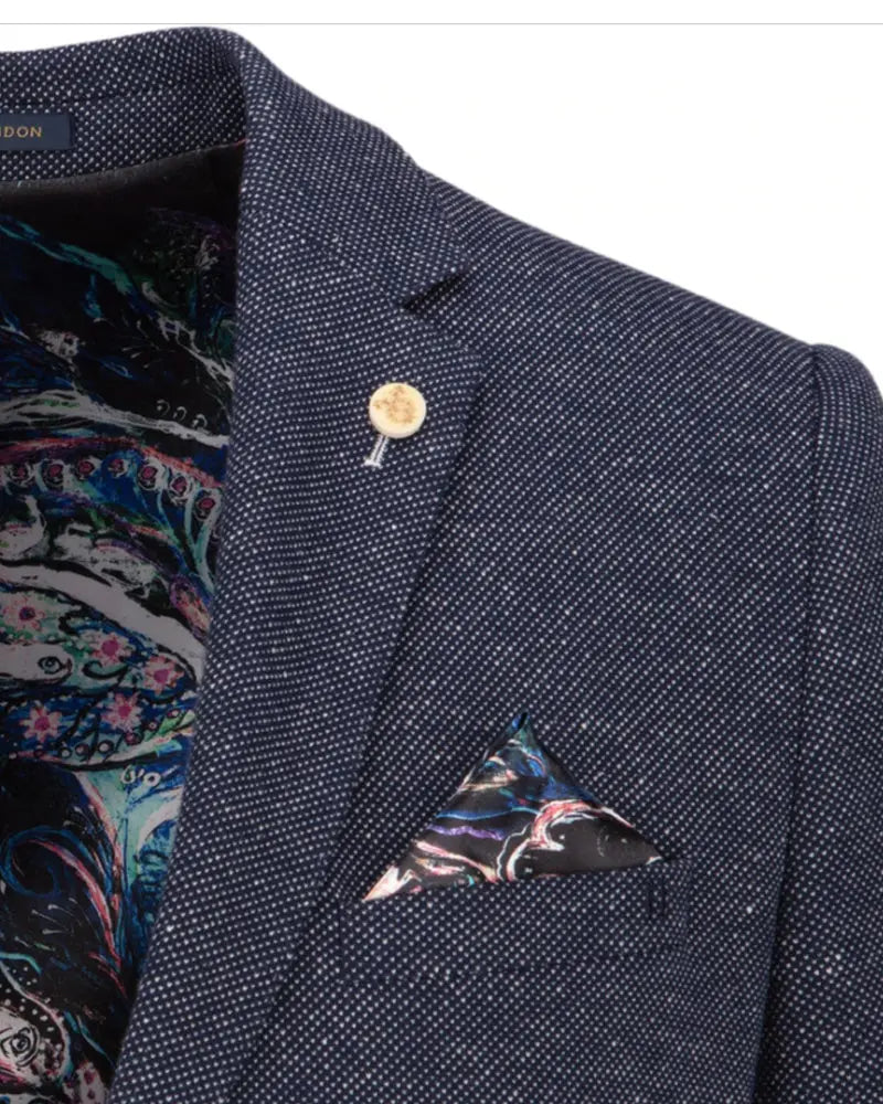 Guide London Donegal Blazer - Navy From Woven Durham