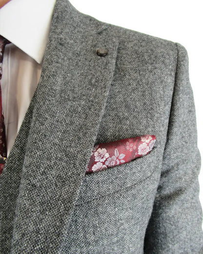 Torre Donegal Tweed Suit Jacket - Grey From Woven Durham