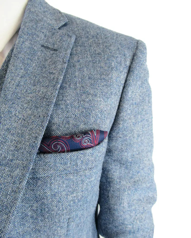 Light blue tweed suit best sale