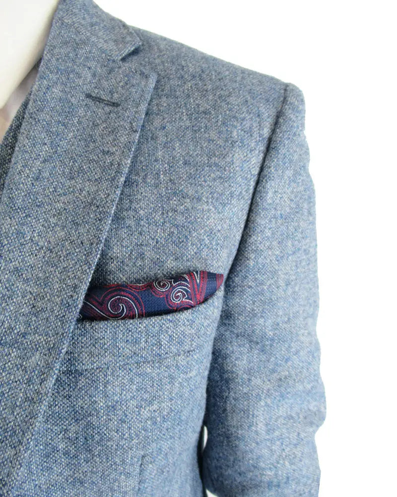 Torre Donegal Tweed Suit Jacket - Light Blue From Woven Durham
