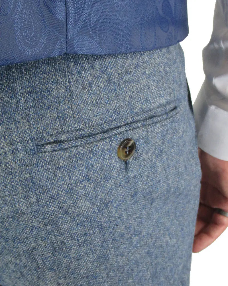 Donegal Wool Stripe Side Tab Single Pleat Trouser | Thom Browne