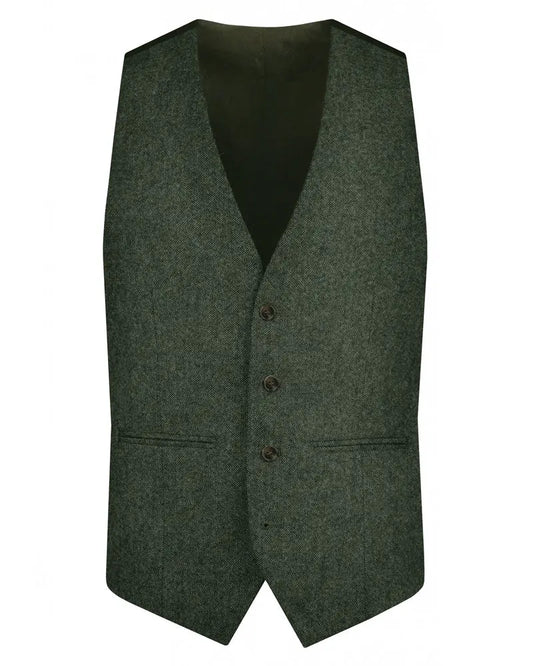 Donegal Tweed Suit Waistcoat - Green Torre