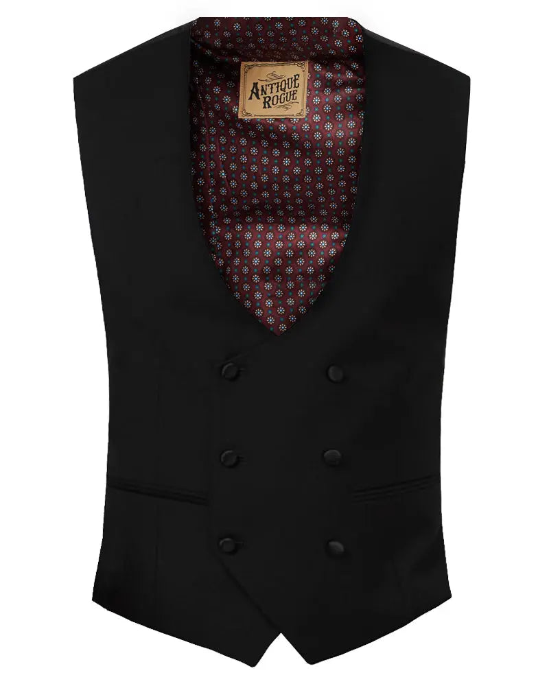 Buy Antique Rogue Double Breasted Dinner Suit Tuxedo Waistcoat - Black | Suit Jacketss at Woven Durham