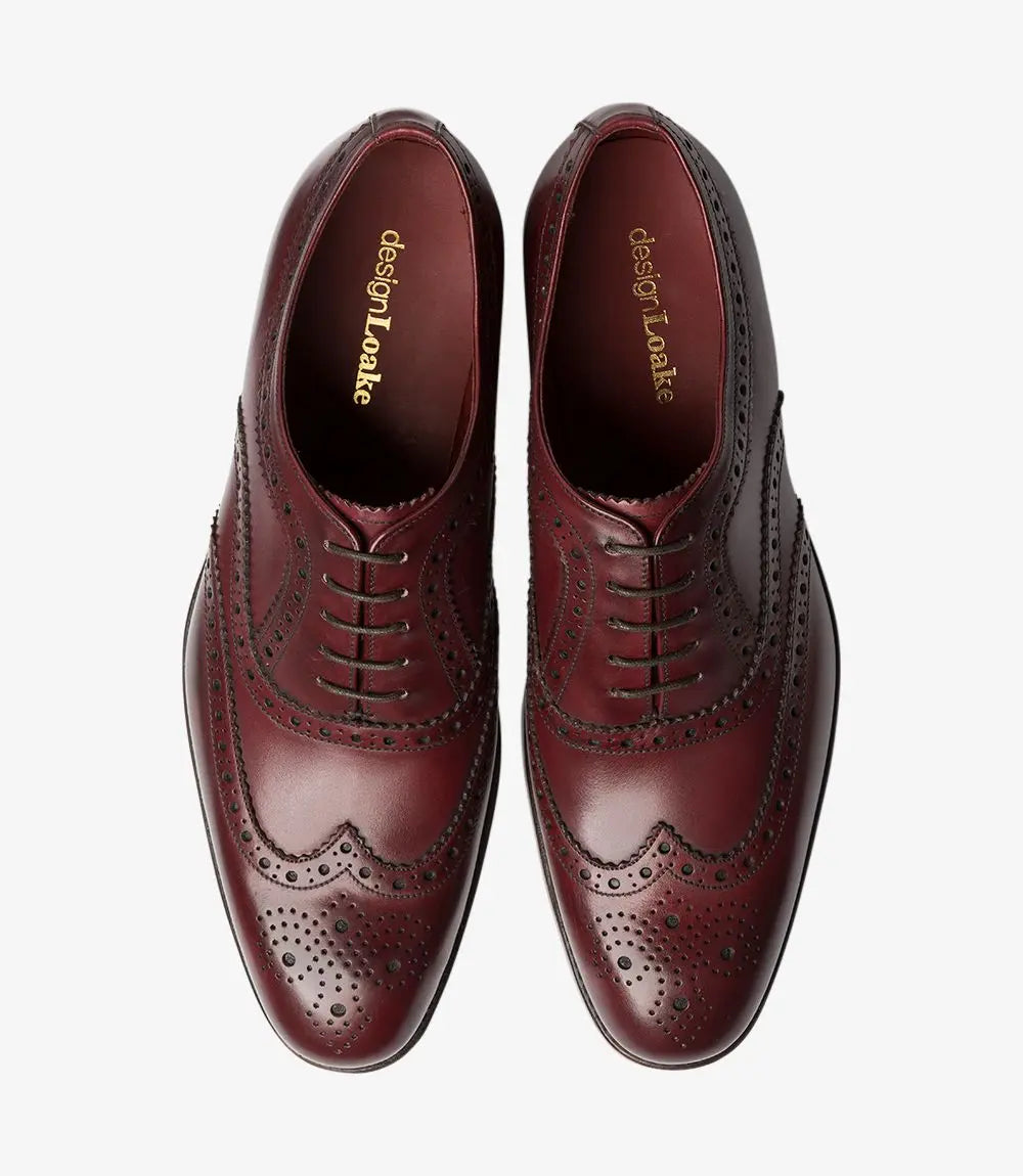 Loake Fearnley Burgundy Brogue Shoes From Woven Durham