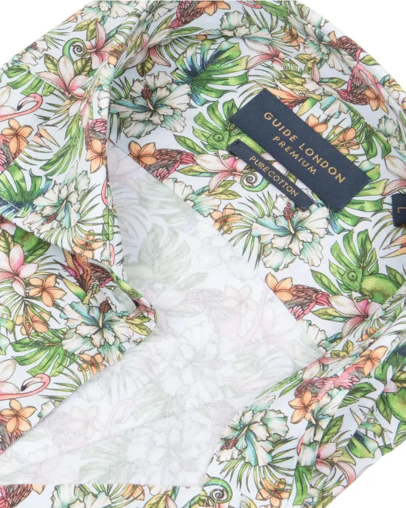 Buy Guide London Floral Flamingo Print - Multi | Long-Sleeved Shirtss at Woven Durham