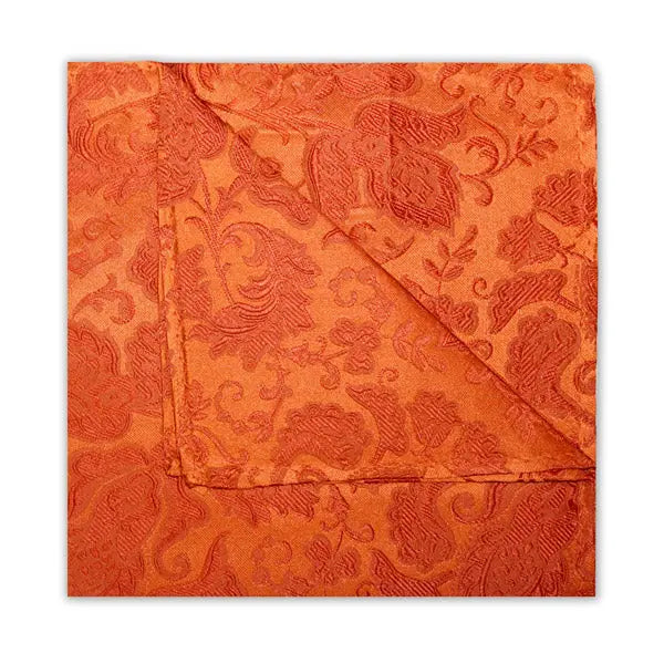 Floral Silk Pocket Square - Orange Knightsbridge Neckwear