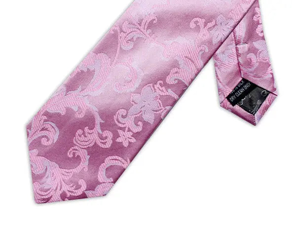 Knightsbridge Neckwear Floral Silk Tie - Pink From Woven Durham