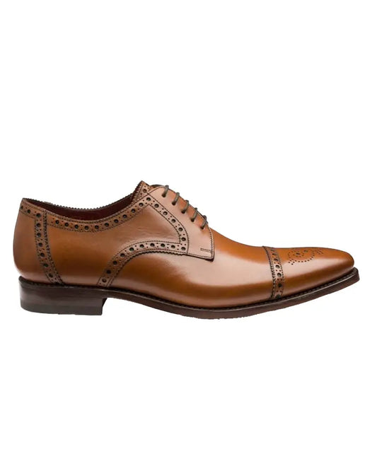 Buy Loake Foley Semi-Brogue Shoes - Cedar Brown | Derby Shoess at Woven Durham