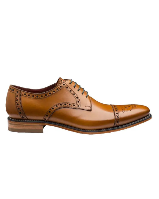 Buy Loake Foley Semi-Brogue Shoes - Tan | Derby Shoess at Woven Durham