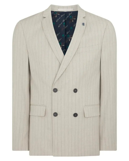 Buy Remus Uomo Franco Double Breasted Pinstripe Jacket - Grey | Blazerss at Woven Durham