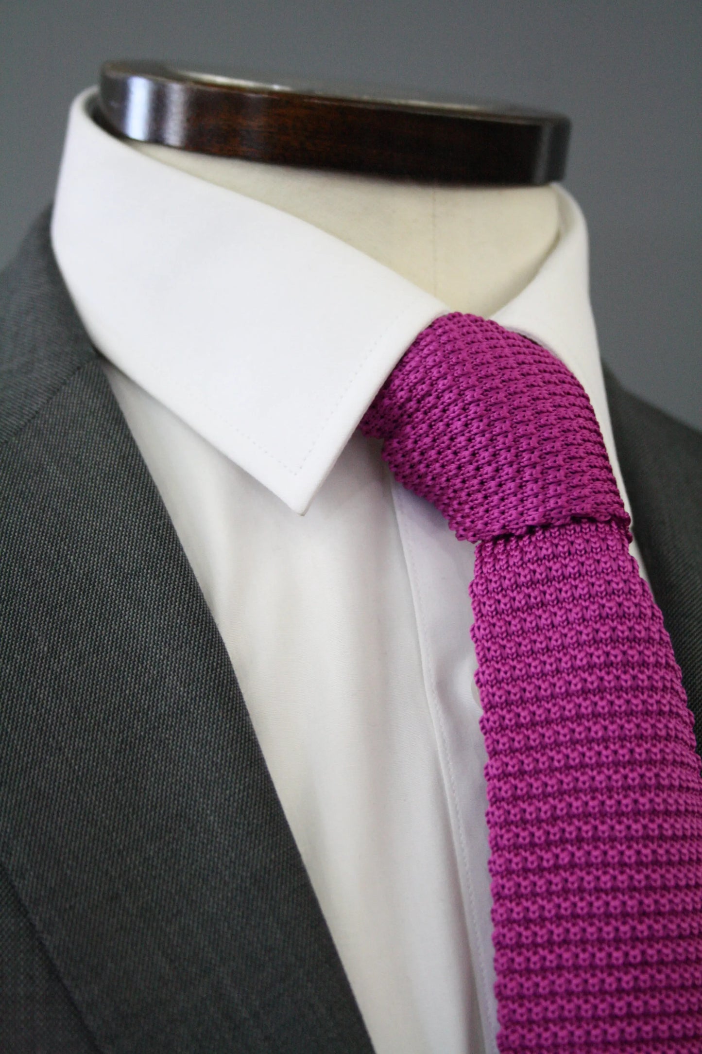 Fuchsia Pink Knitted Silk Tie Knightsbridge Neckwear