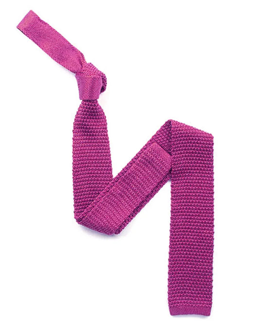 Buy Knightsbridge Neckwear Fuchsia Pink Knitted Silk Tie | Knitted Tiess at Woven Durham