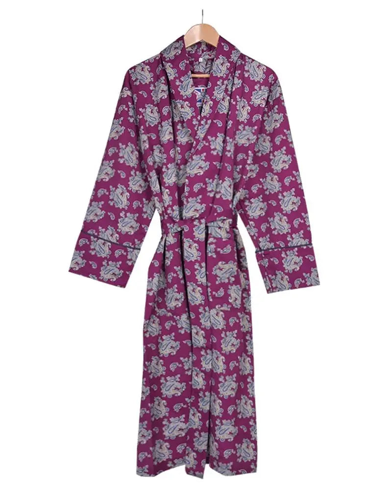 Gatsby Dressing Gown - Burgundy Bown of London