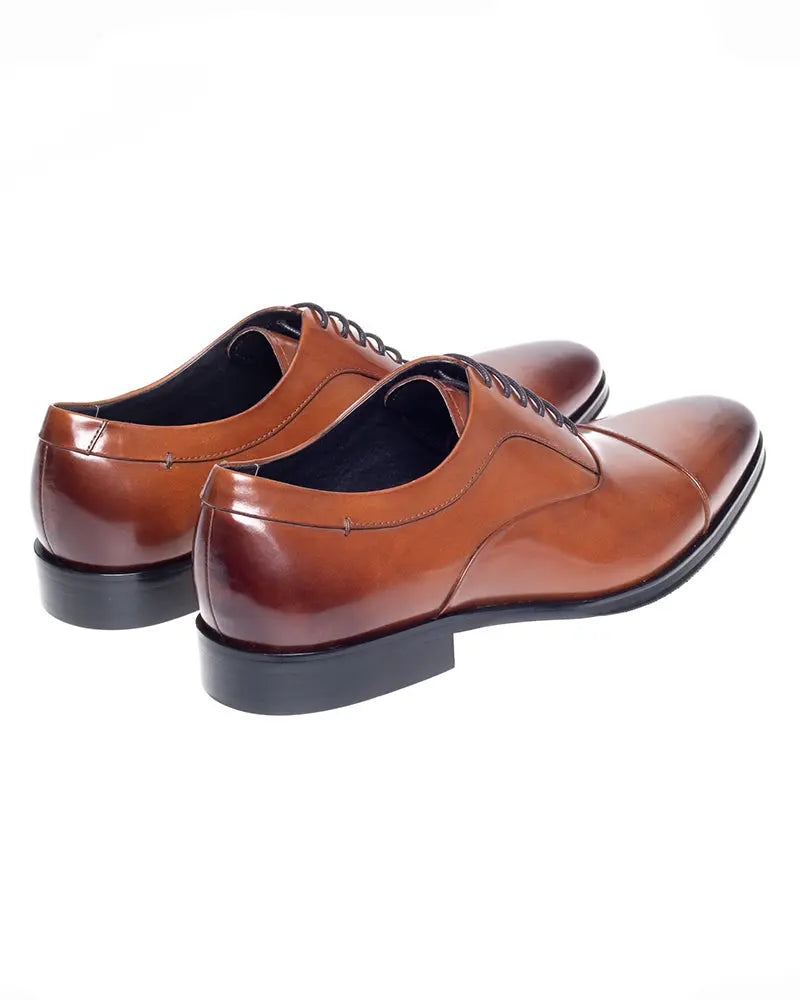 John White Guildhall Capped Oxford Shoes - Tan From Woven Durham