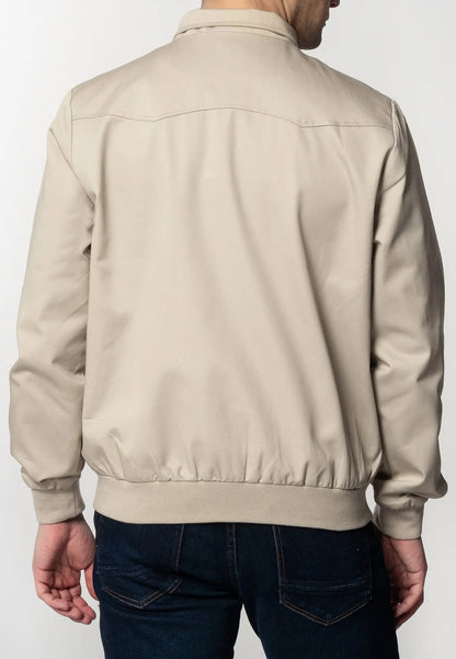 Merc London Harrington Cotton Jacket - Beige From Woven Durham