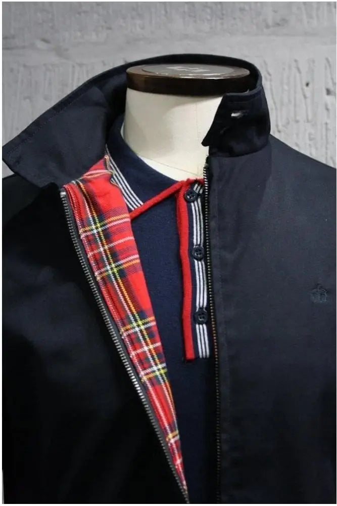 Merc London Harrington Cotton Jacket - Navy From Woven Durham